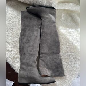 Elegant Gray Over the Knee Boots New